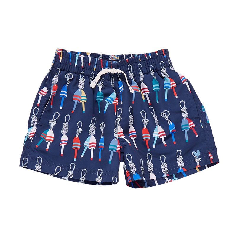 New Pink Chicken Baby Boys Swim Trunk In Navy Buoys 4y